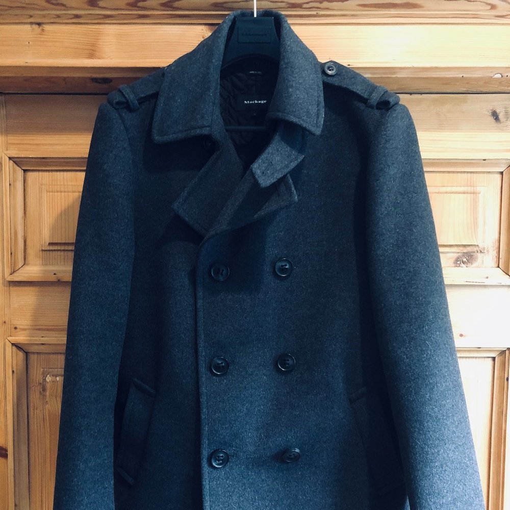 Mackage Grey Wool & Cashmere Coat